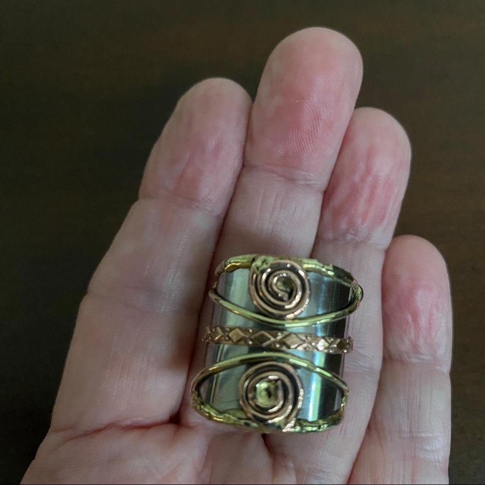 Nwot. Mixed Metal Adjustable Ring. - image 1